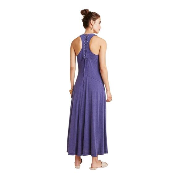 Anthropologie Maeve size small blue corset back maxi dress halter - Picture 1 of 14